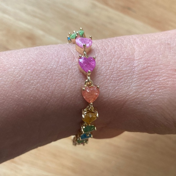 Pretty Bird Multicolor Heart Gem Bracelet - Picture 6 of 11